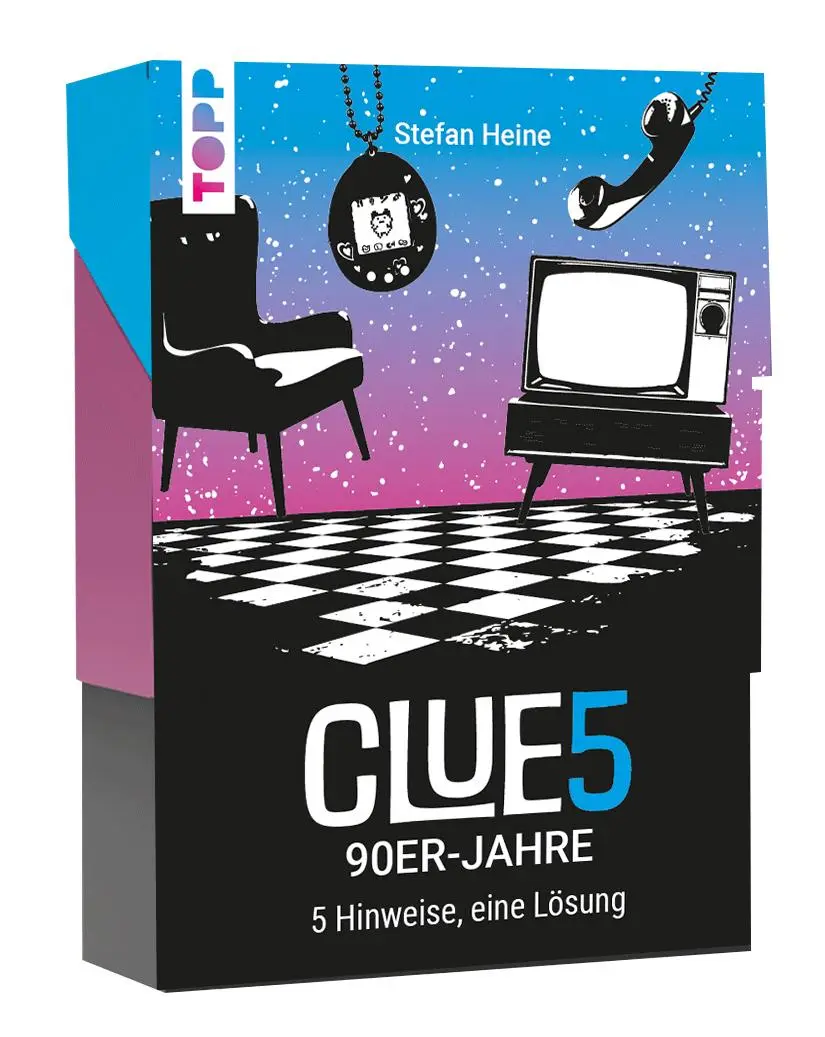 Cover: 4007742186982 | CLUE5 #90er-Jahre. 5 Hinweise, nur eine Lösung. Das Trend-Quiz für...