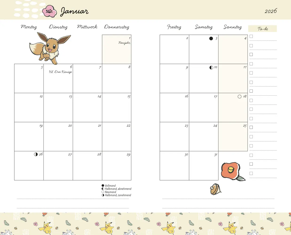 Bild: 4026898006982 | Pokémon: Wochenplaner 2026 | Wochenplaner mit Prägung | Kalender