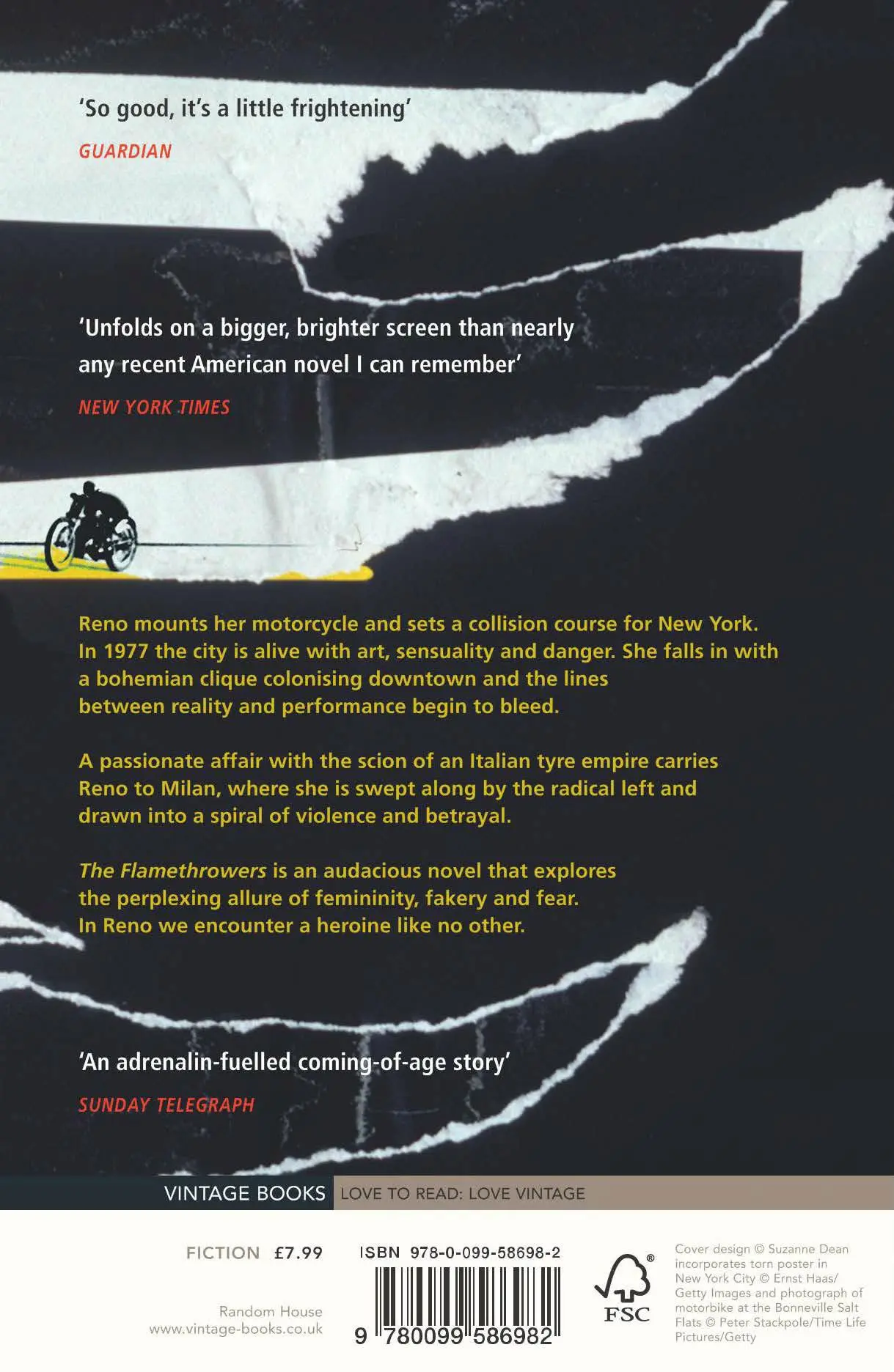 Rückseite: 9780099586982 | The Flamethrowers | Rachel Kushner | Taschenbuch | 384 S. | Englisch
