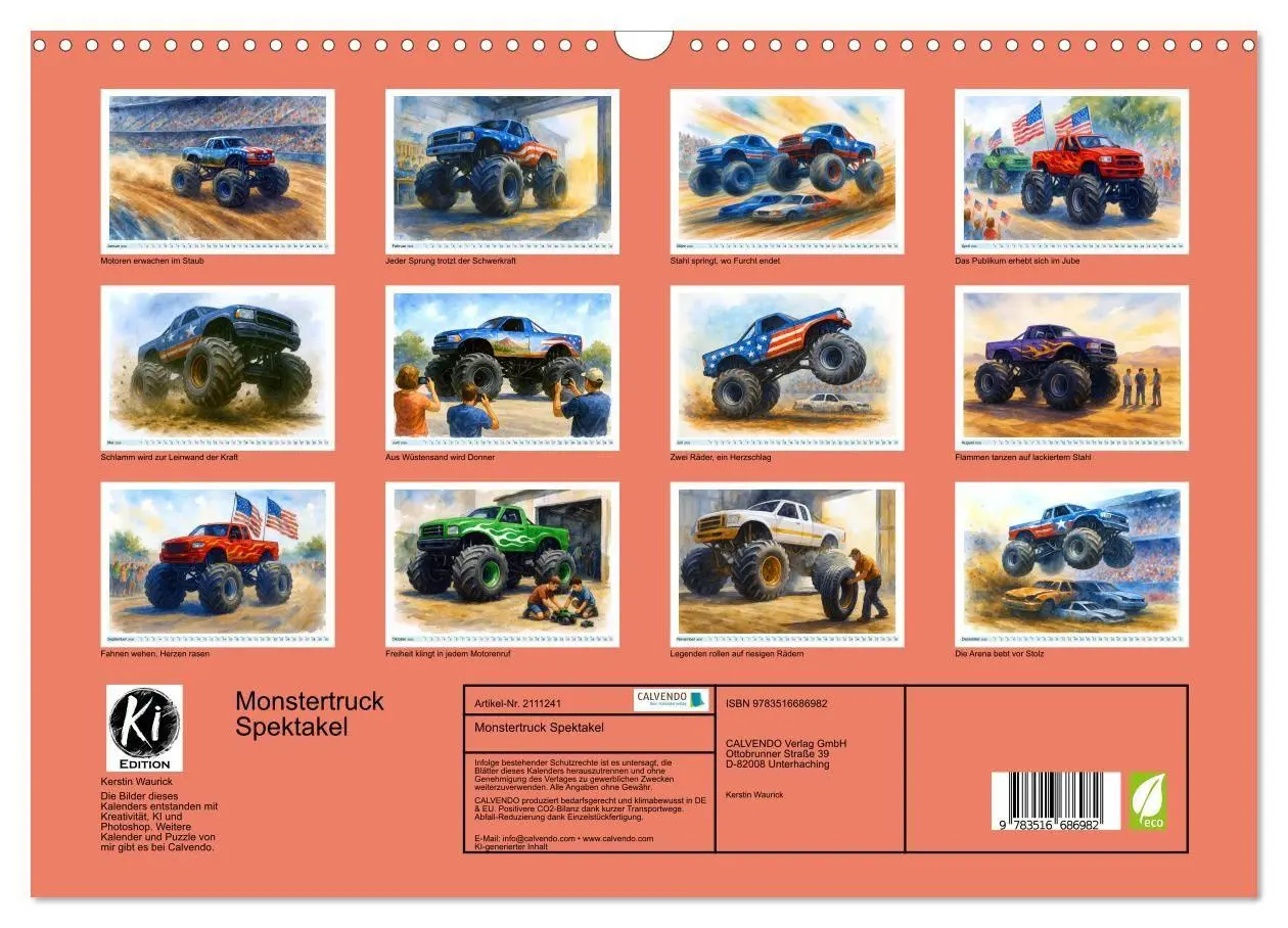 Bild: 9783516686982 | Monstertruck Spektakel (Wandkalender 2026 DIN A3 quer), CALVENDO...