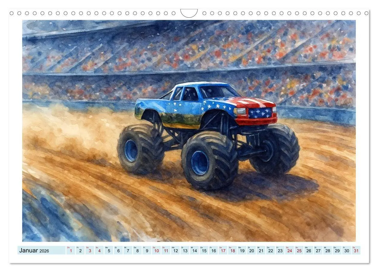 Bild: 9783516686982 | Monstertruck Spektakel (Wandkalender 2026 DIN A3 quer), CALVENDO...