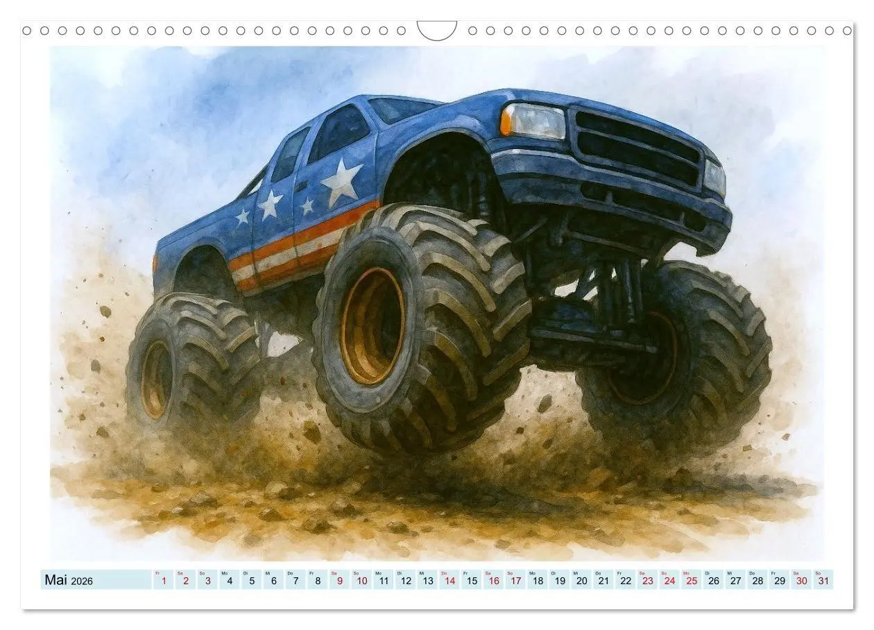 Bild: 9783516686982 | Monstertruck Spektakel (Wandkalender 2026 DIN A3 quer), CALVENDO...