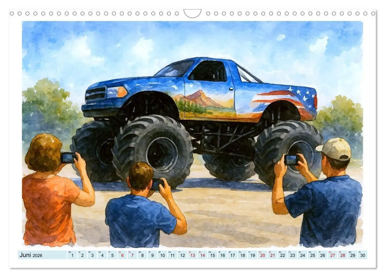 Bild: 9783516686982 | Monstertruck Spektakel (Wandkalender 2026 DIN A3 quer), CALVENDO...