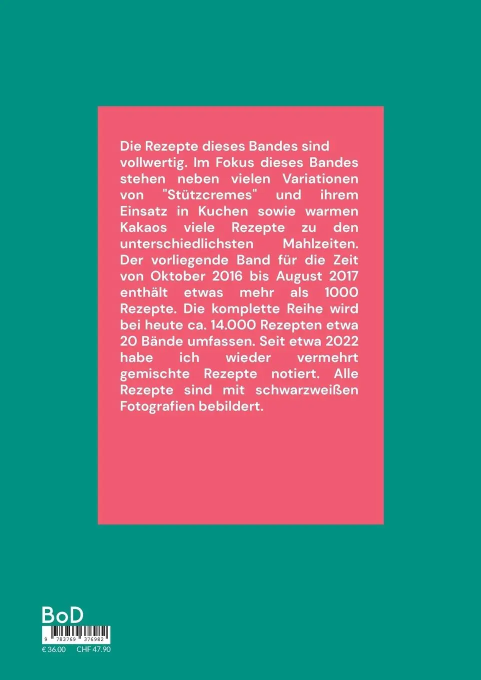 Rückseite: 9783769376982 | Meine Rezeptebibliothek 13 | Oktober 2016 bis August 2017 | Wilkesmann