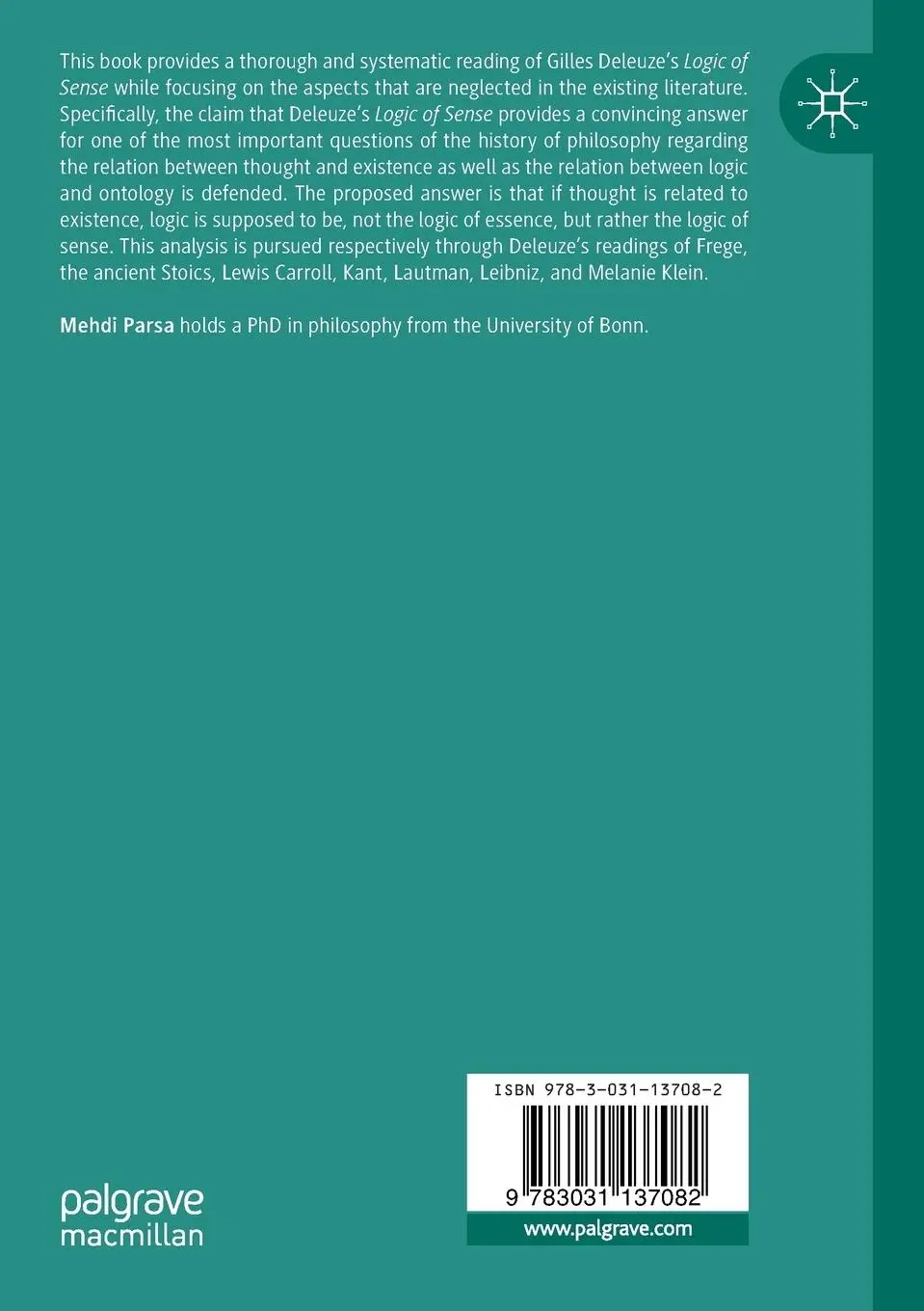 Rückseite: 9783031137082 | A Reading of Gilles Deleuze's Logic of Sense | Mehdi Parsa | Buch