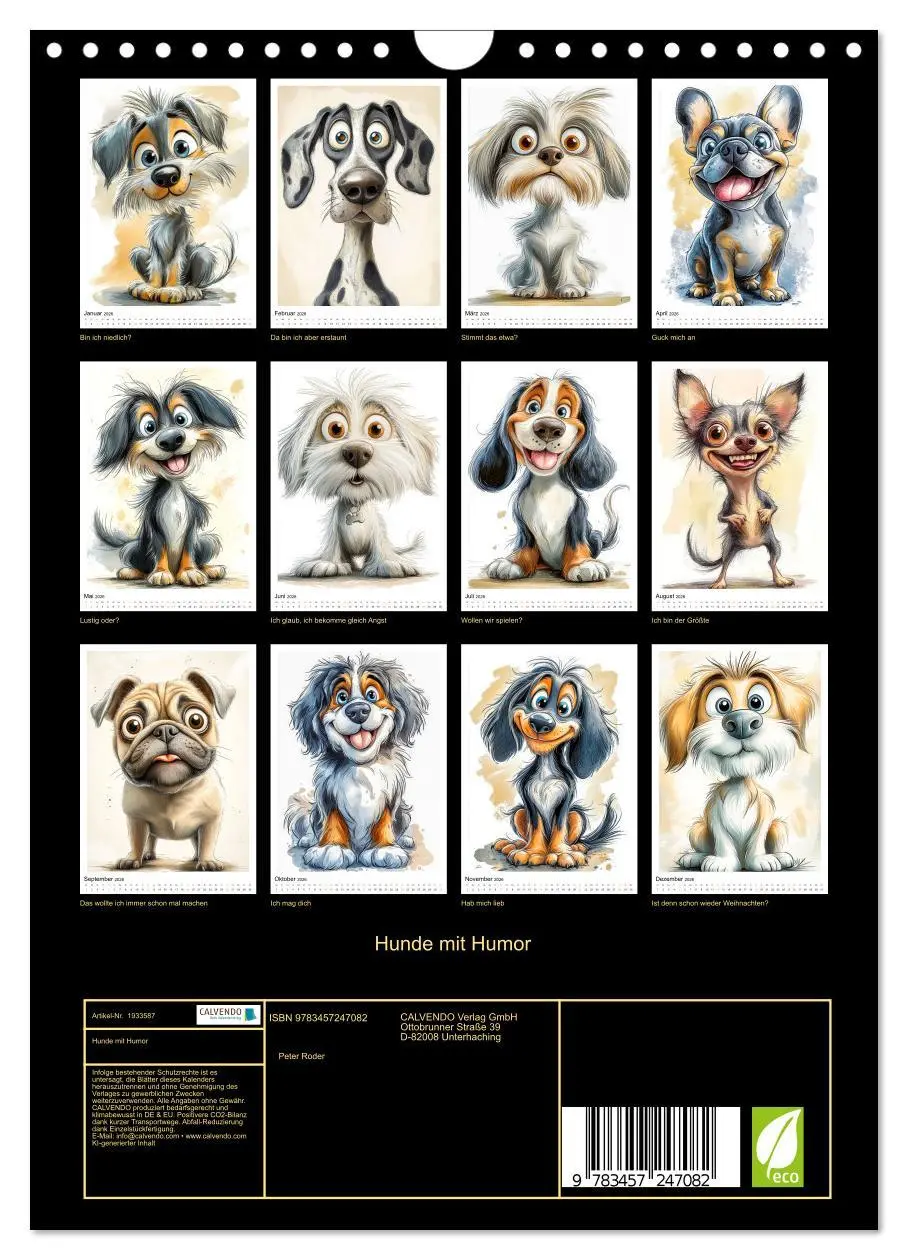 Bild: 9783457247082 | Hunde mit Humor (Wandkalender 2026 DIN A4 hoch), CALVENDO...