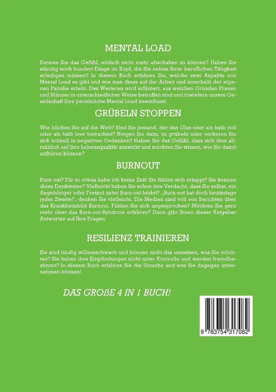 Rückseite: 9783754317082 | Mental Load Grübeln stoppen Burnout Resilienz trainieren: Das große...