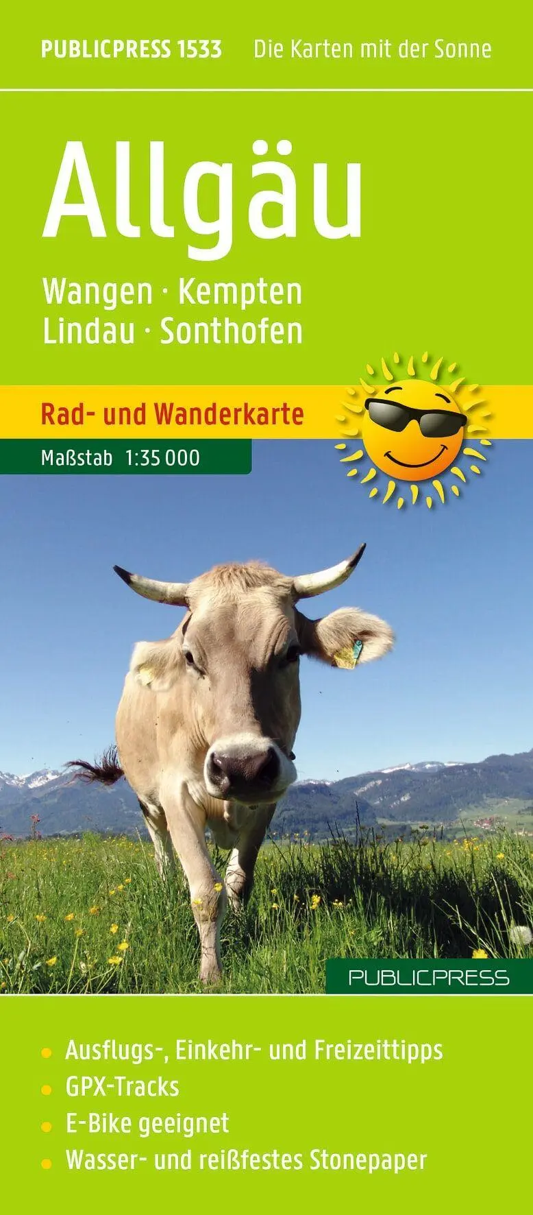 Cover: 9783991547082 | Publicpress Rad- und Wanderkarte Allgäu, Wangen, Kempten, Lindau,...