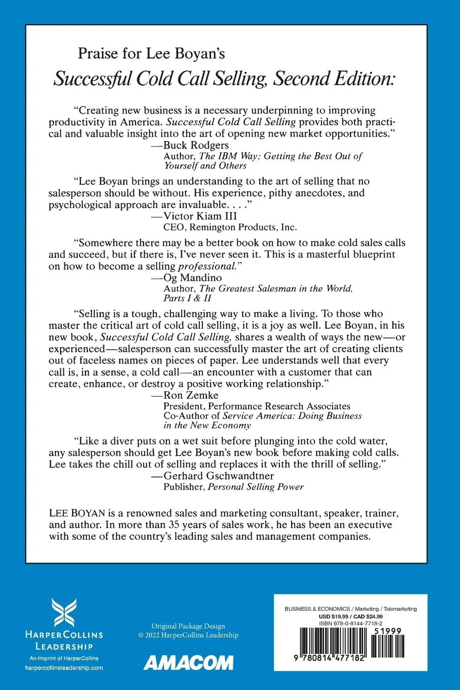 Rückseite: 9780814477182 | The Successful Cold Call Selling | Lee Boyan | Taschenbuch | Englisch
