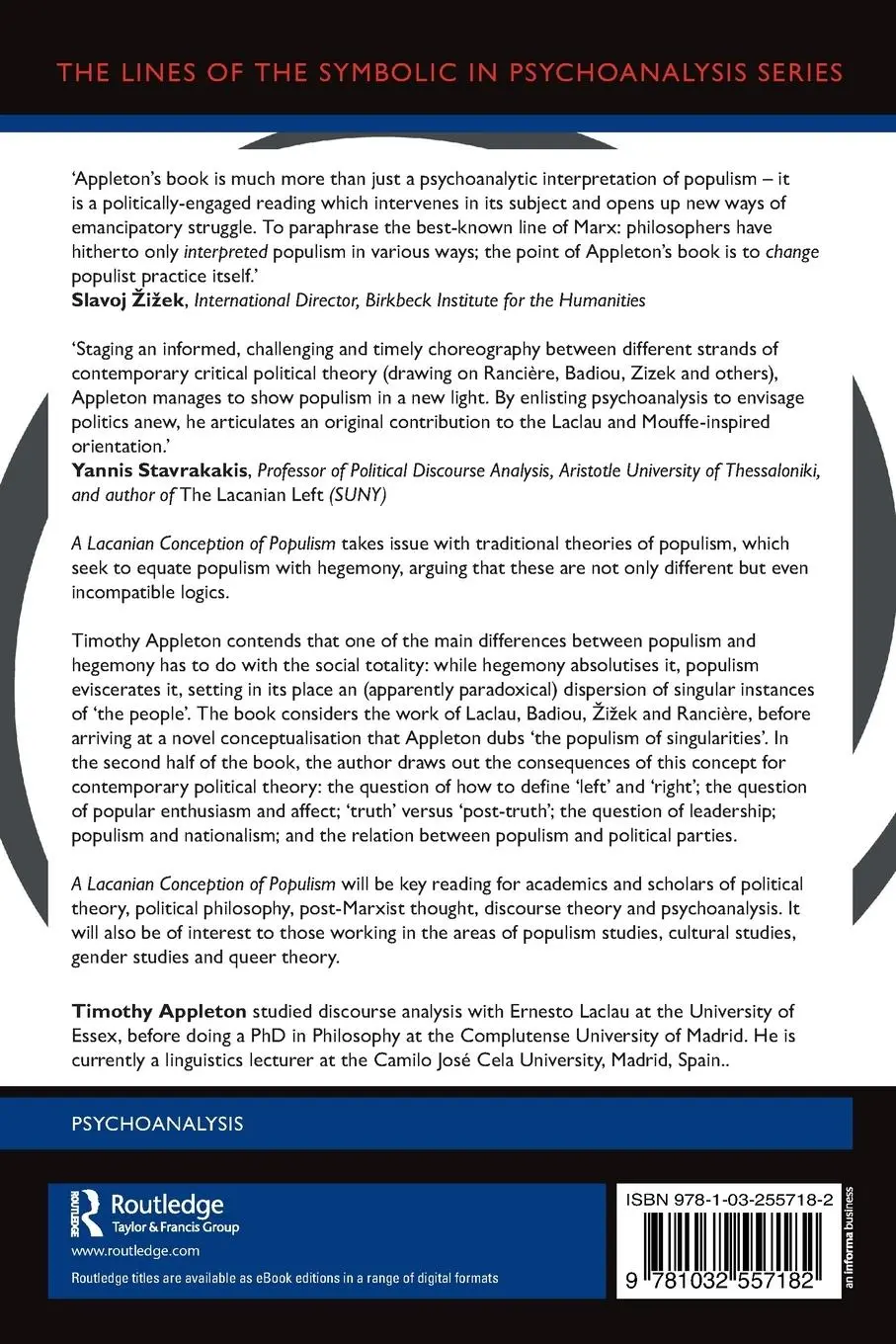 Rückseite: 9781032557182 | A Lacanian Conception of Populism | Society Does Not Exist | Appleton