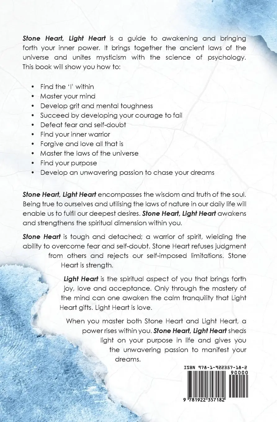 Rückseite: 9781922357182 | Stone Heart, Light Heart | The Intelligence of Self Mastery | Concha