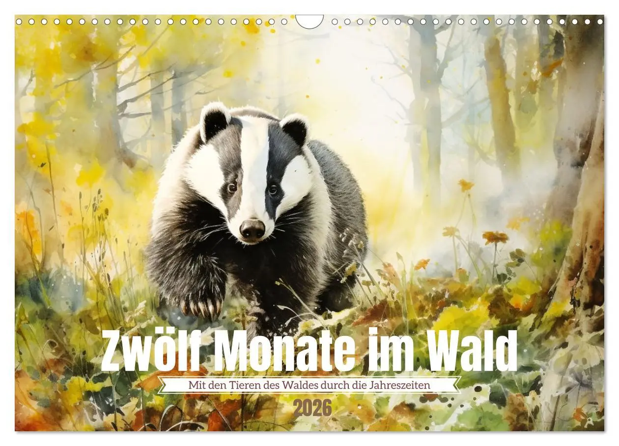 Cover: 9783457477182 | Zwölf Monate im Wald (Wandkalender 2026 DIN A3 quer), CALVENDO...