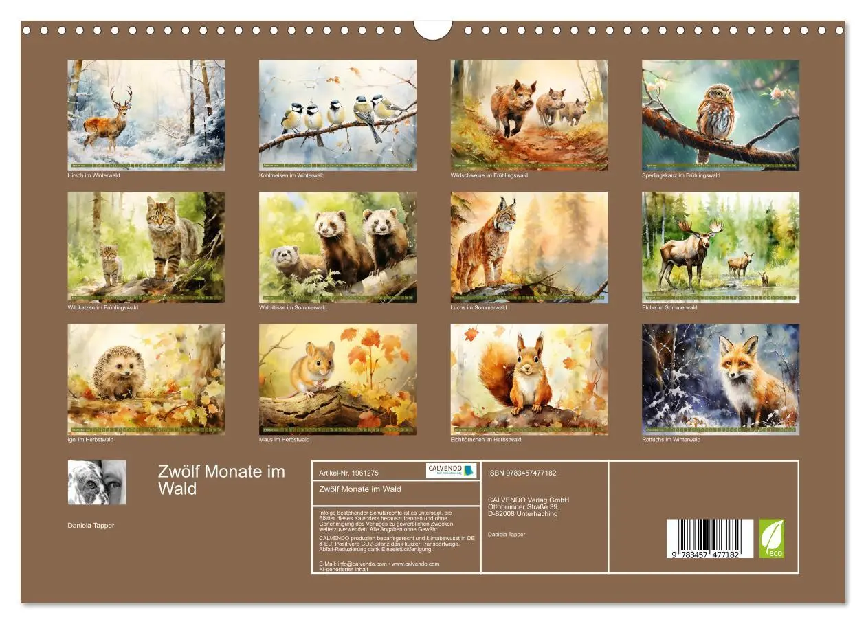Bild: 9783457477182 | Zwölf Monate im Wald (Wandkalender 2026 DIN A3 quer), CALVENDO...