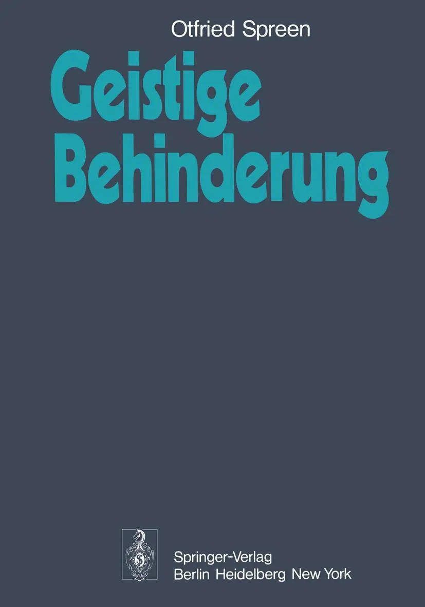 Cover: 9783540087182 | Geistige Behinderung | O. Spreen | Taschenbuch | x | Deutsch | 1978