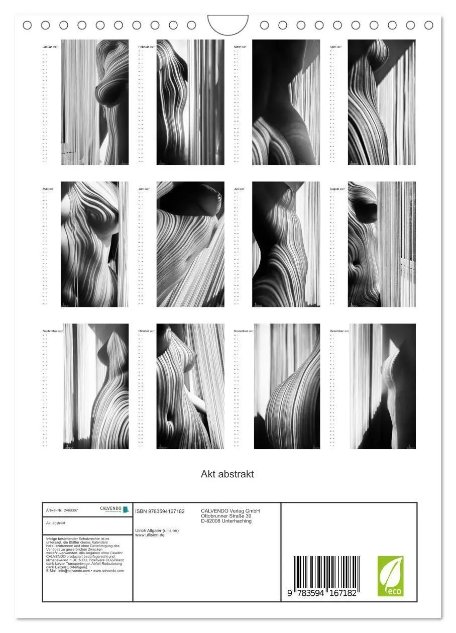 Bild: 9783594167182 | Akt abstrakt (Wandkalender 2027 DIN A4 hoch), CALVENDO Monatskalender