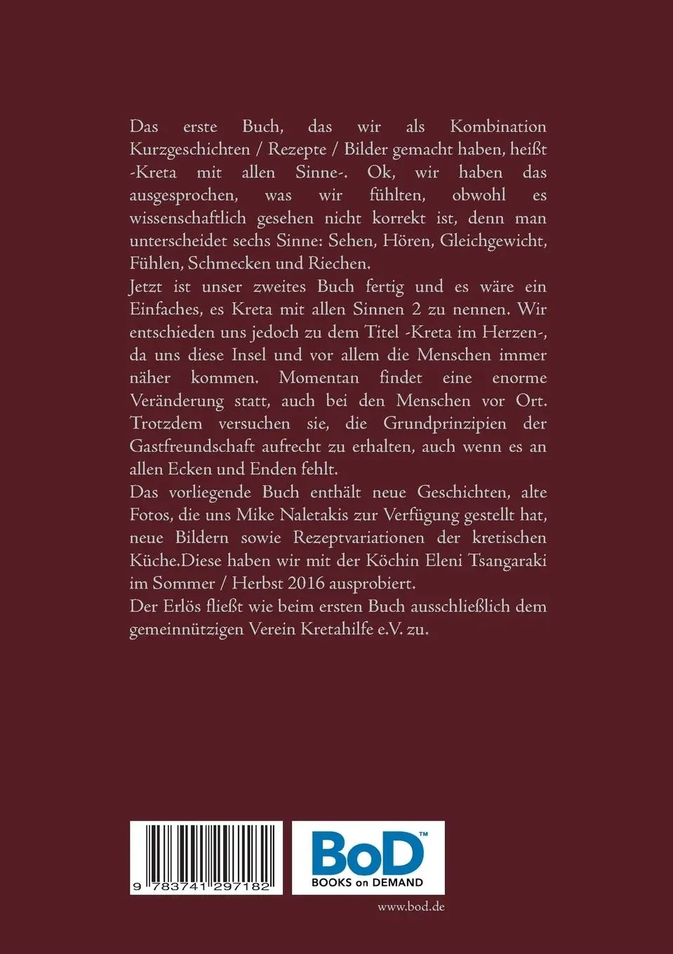Rückseite: 9783741297182 | Kreta im Herzen | Geschichten, Rezepte und Bilder | Papadakis (u. a.)