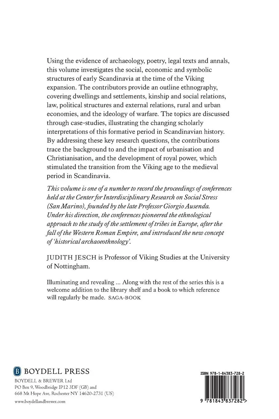Rückseite: 9781843837282 | The Scandinavians from the Vendel Period to the Tenth Century | Jesch