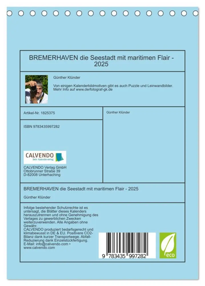 Bild: 9783435997282 | BREMERHAVEN die Seestadt mit maritimen Flair - 2025 (Tischkalender...