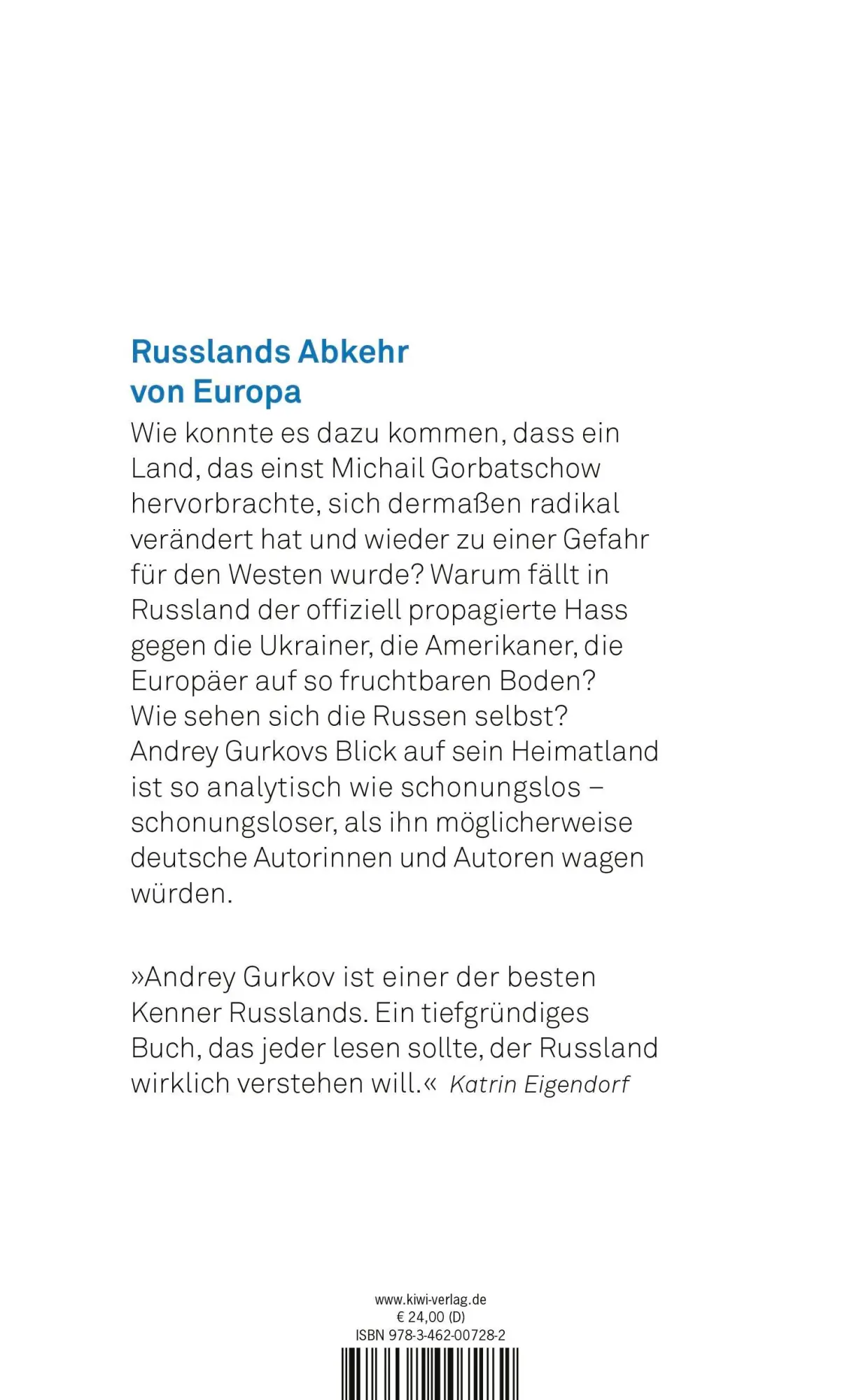 Rückseite: 9783462007282 | Für Russland ist Europa der Feind | Andrey Gurkov | Buch | 288 S.