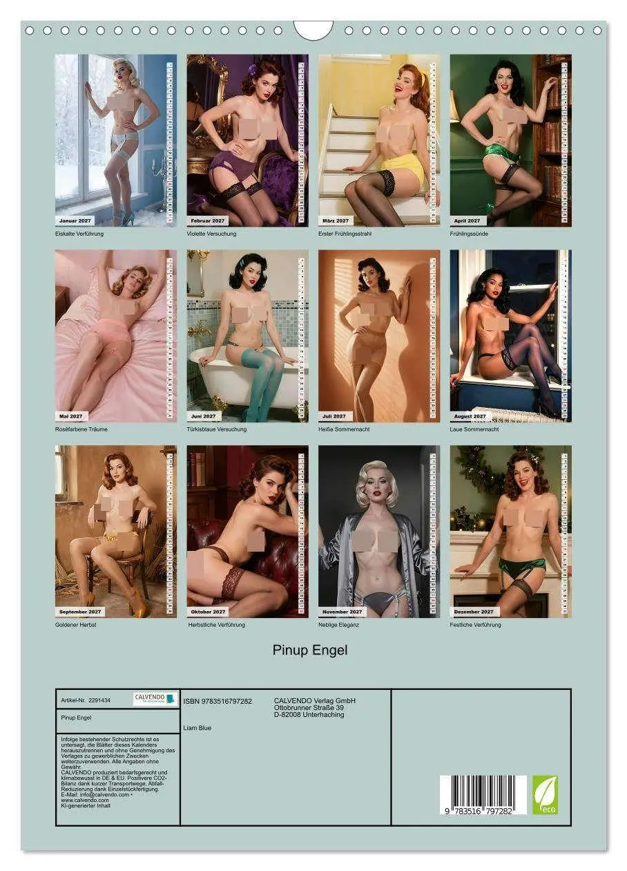 Bild: 9783516797282 | Pinup Engel (Wandkalender 2027 DIN A3 hoch), CALVENDO Monatskalender