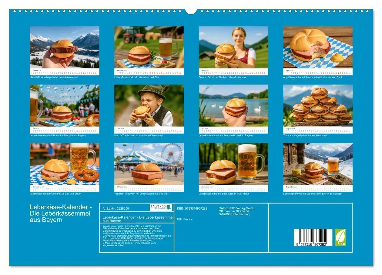 Bild: 9783516867282 | Leberkäse-Kalender - Die Leberkässemmel aus Bayern (hochwertiger...