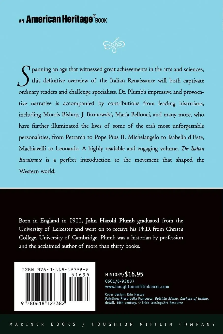 Rückseite: 9780618127382 | The Italian Renaissance | J H Plumb | Taschenbuch | Englisch | 2001