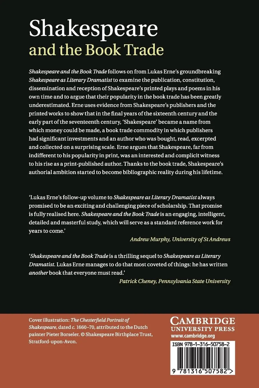 Rückseite: 9781316507582 | Shakespeare and the Book Trade | Lukas Erne | Taschenbuch | Englisch