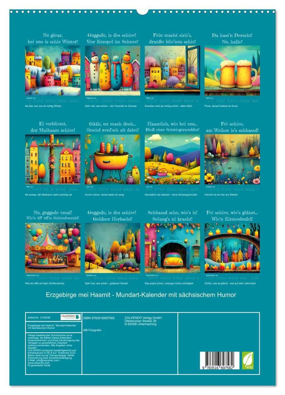 Bild: 9783516697582 | Erzgebirge mei Haamit - Mundart-Kalender mit sächsischem Humor...