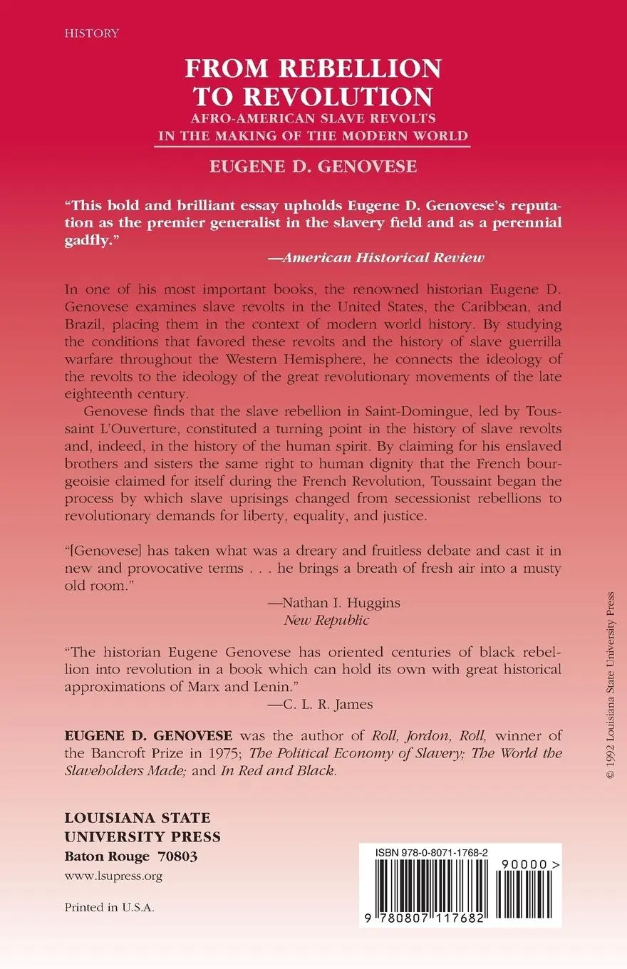 Rückseite: 9780807117682 | From Rebellion to Revolution | Eugene D Genovese | Taschenbuch | 1992