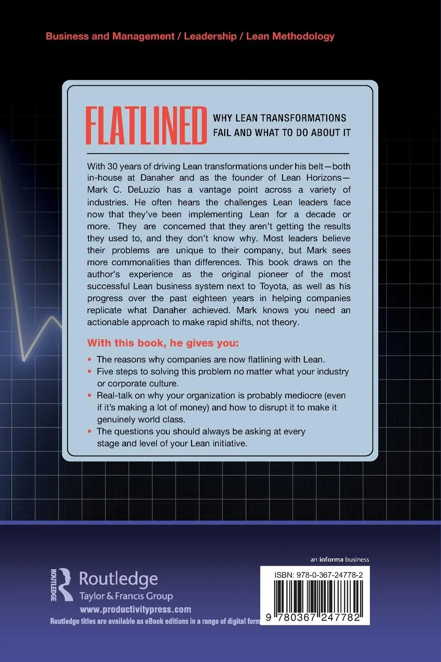 Rückseite: 9780367247782 | Flatlined | Why Lean Transformations Fail and What to Do About It
