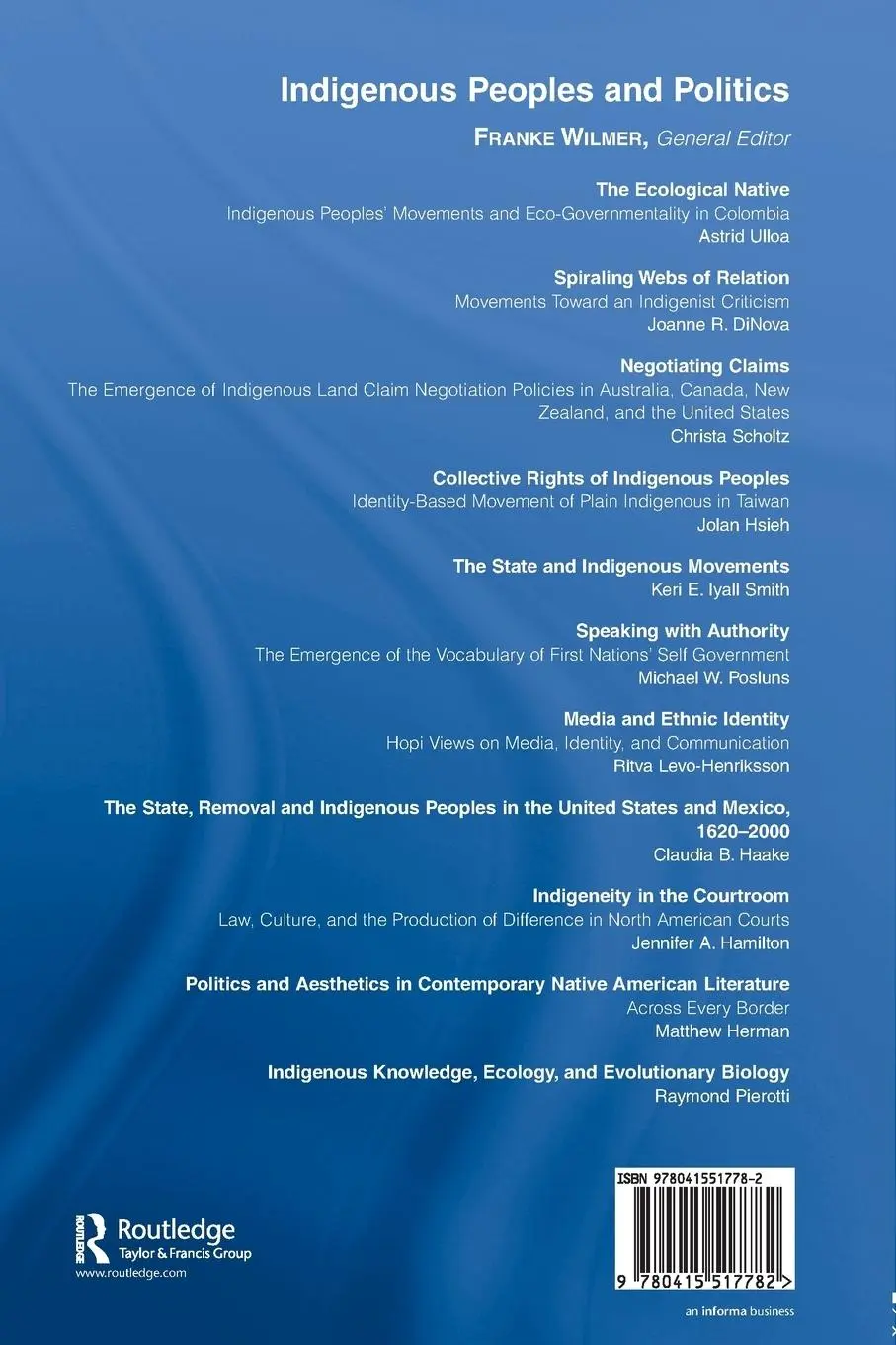 Rückseite: 9780415517782 | Indigenous Knowledge, Ecology, and Evolutionary Biology | Pierotti
