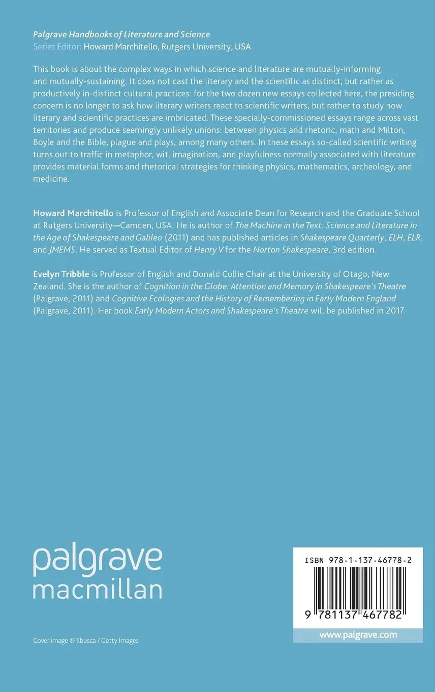 Rückseite: 9781137467782 | The Palgrave Handbook of Early Modern Literature and Science | Buch