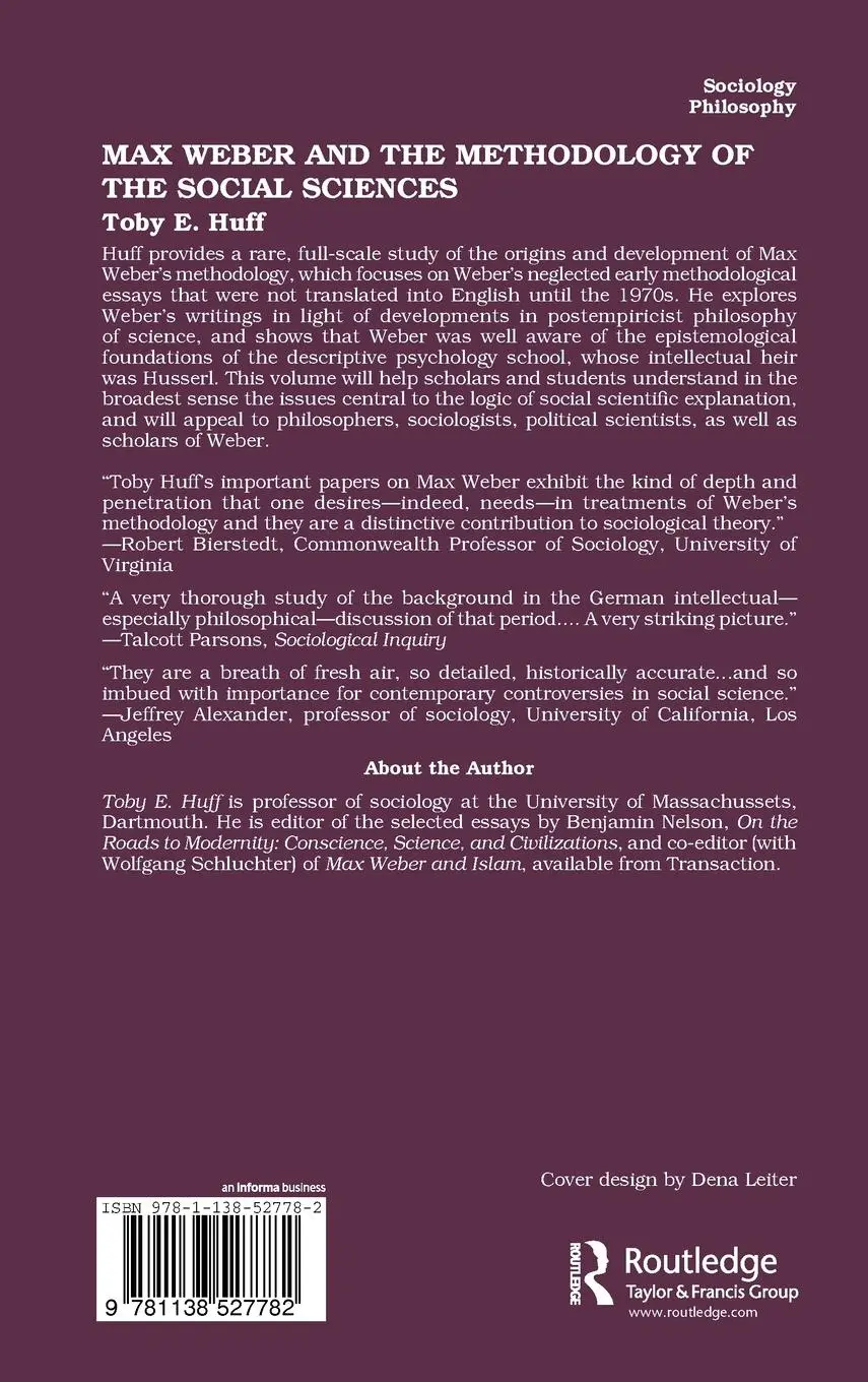 Rückseite: 9781138527782 | Max Weber and Methodology of Social Science | T. Huff | Buch | 2017