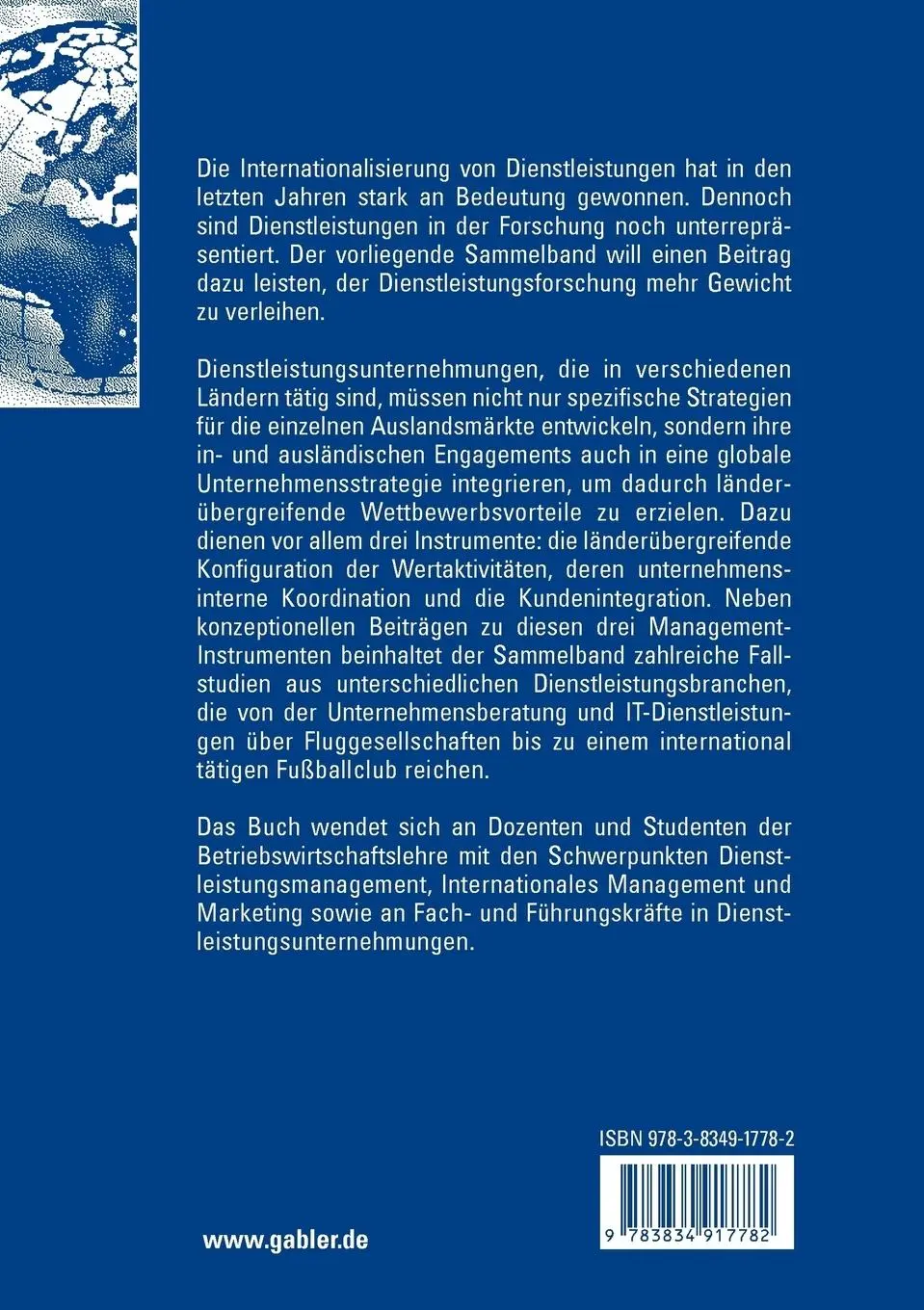 Rückseite: 9783834917782 | Management internationaler Dienstleistungen mit 3K | Taschenbuch