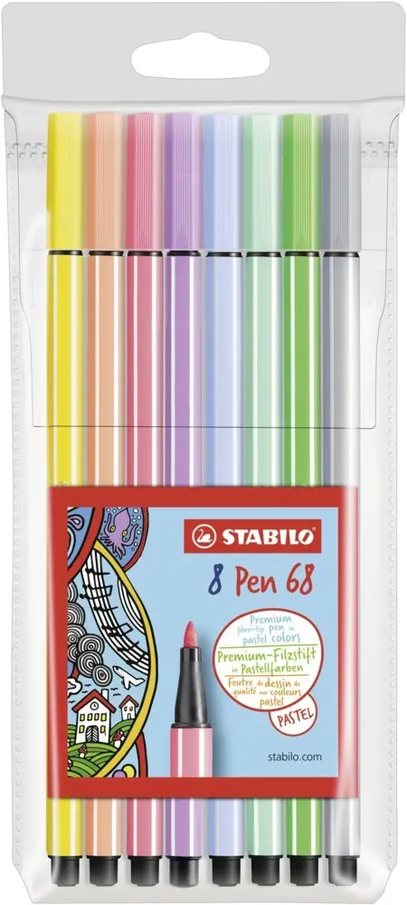 Cover: 4006381507882 | Premium-Filzstift - STABILO Pen 68 - 8er Pack - Pastellfarben | 2021