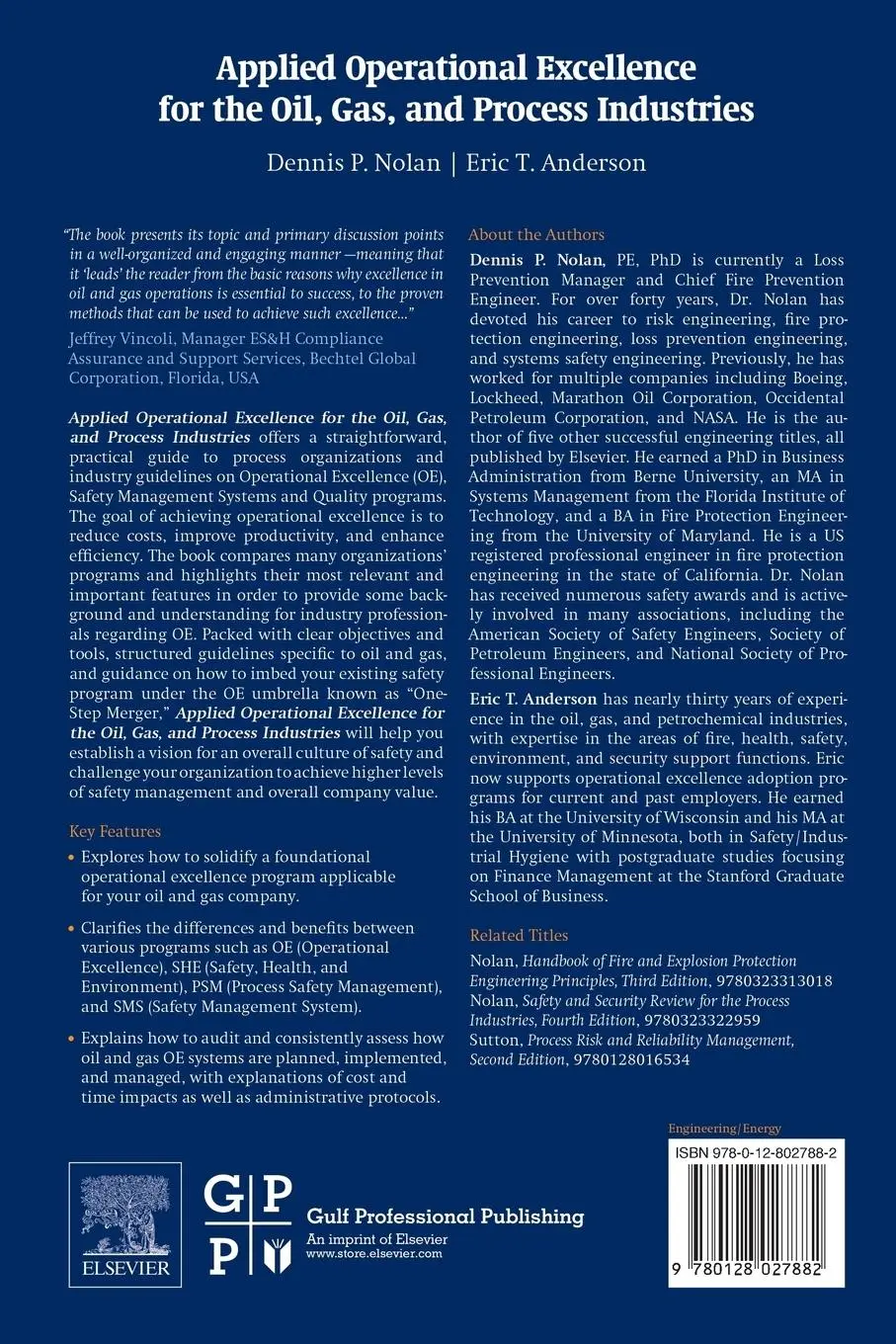 Rückseite: 9780128027882 | Applied Operational Excellence for the Oil, Gas, and Process...