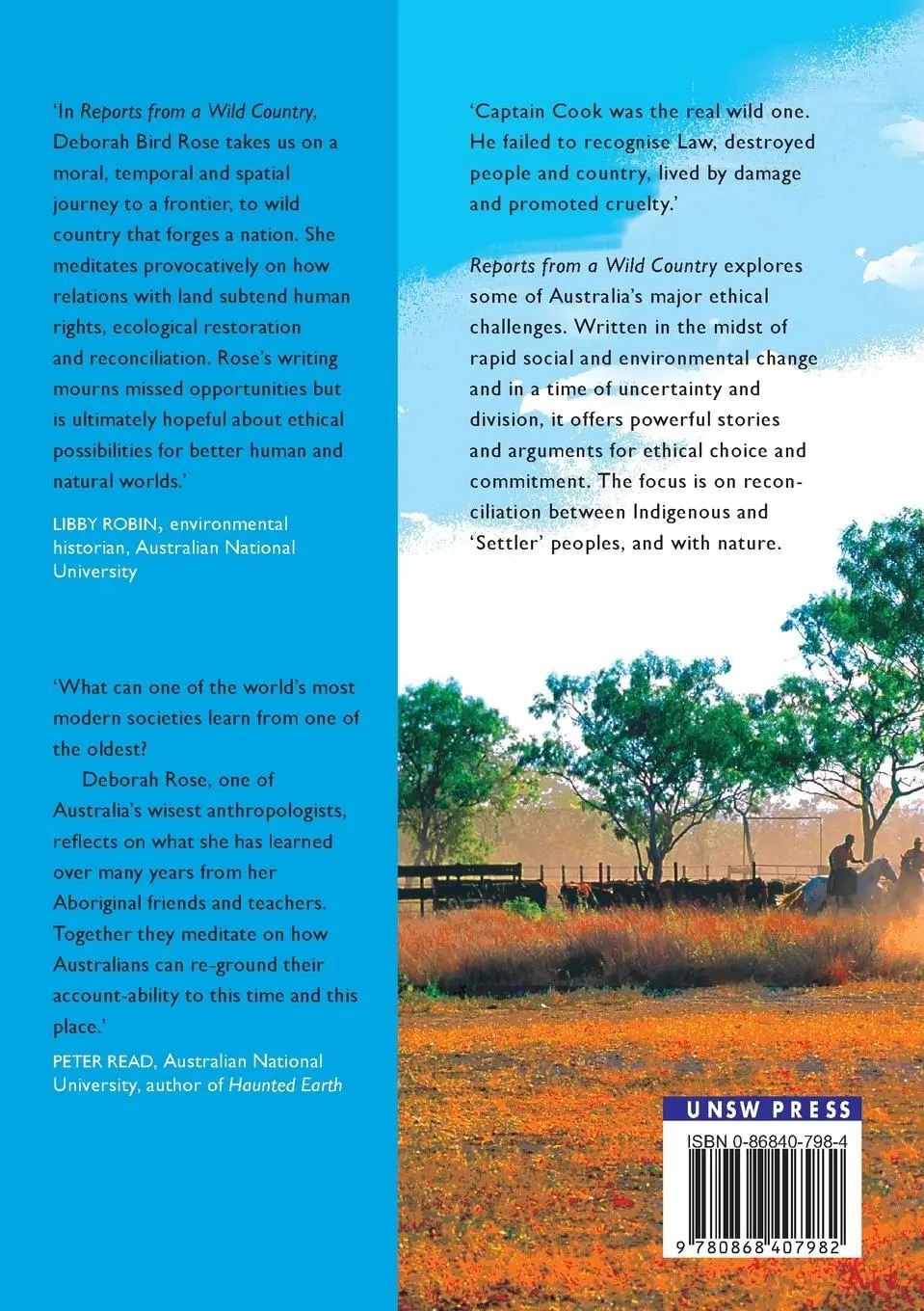 Rückseite: 9780868407982 | Reports from a wild country | Ethics of decolonisation | Rose | Buch