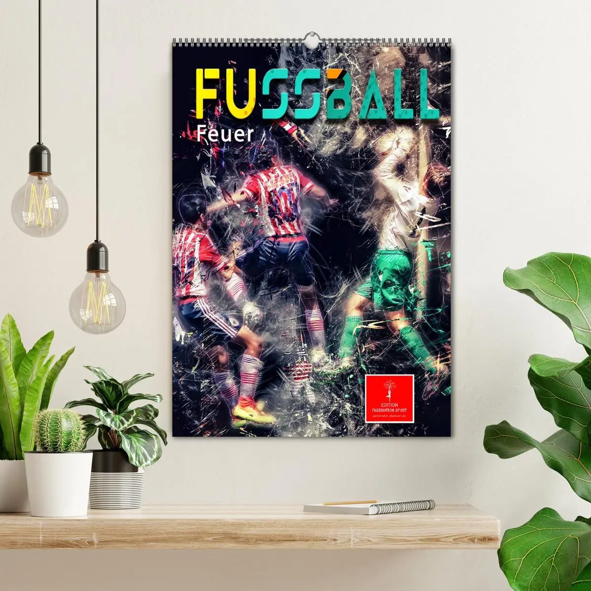 Bild: 9783516347982 | Fußball - Feuer (Wandkalender 2026 DIN A2 hoch), CALVENDO...