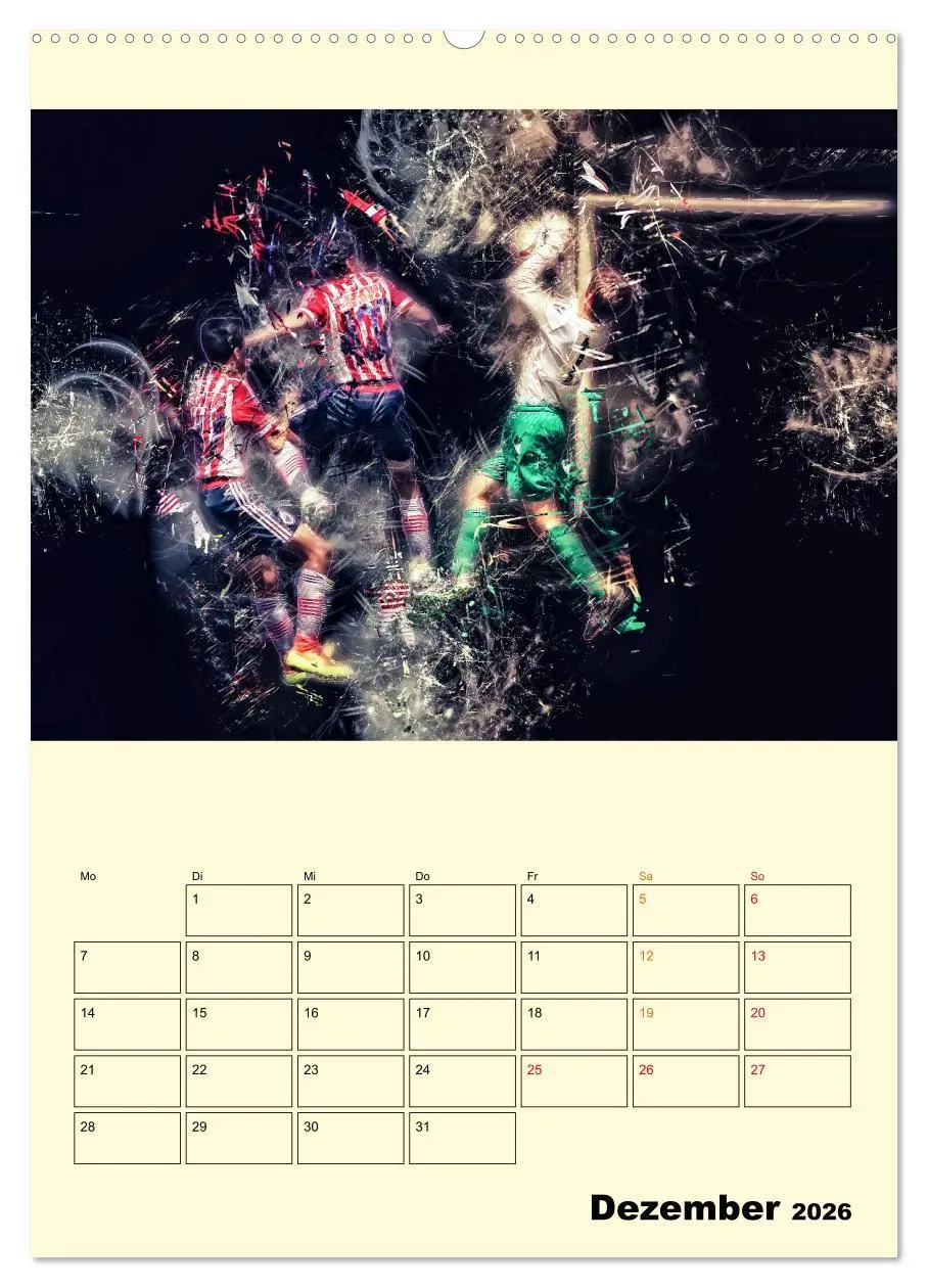 Bild: 9783516347982 | Fußball - Feuer (Wandkalender 2026 DIN A2 hoch), CALVENDO...