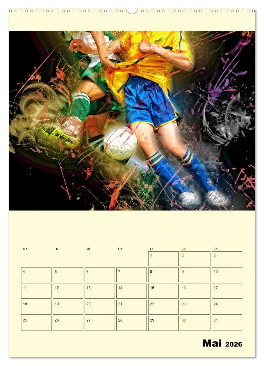 Bild: 9783516347982 | Fußball - Feuer (Wandkalender 2026 DIN A2 hoch), CALVENDO...