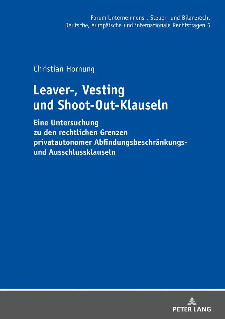 Cover: 9783631758182 | Leaver-, Vesting- und Shoot-Out-Klauseln | Christian Hornung | Buch