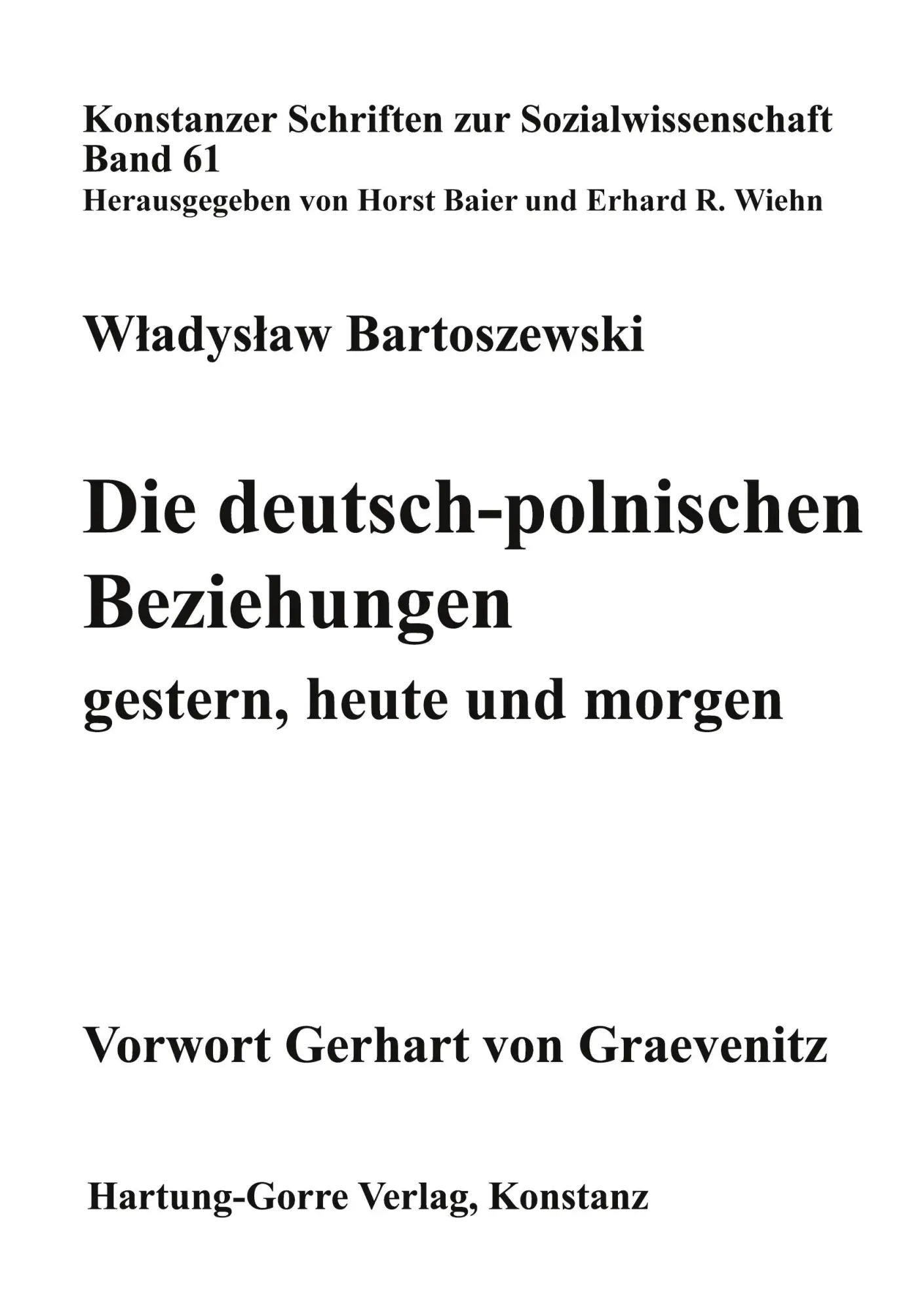 Cover: 9783896498182 | Die deutsch-polnischen Beziehungen | gestern, heute und morgen | Buch