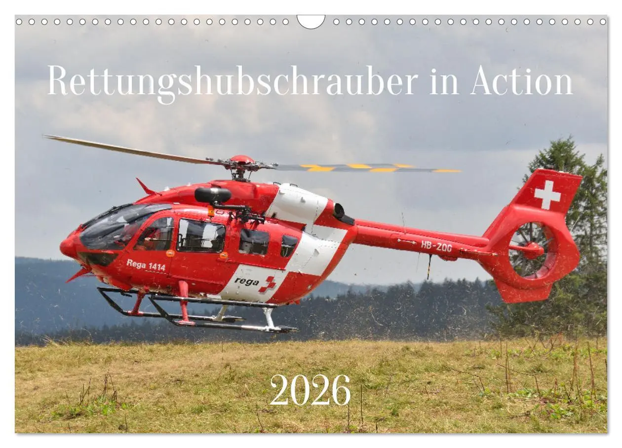Cover: 9783457508282 | Rettungshubschrauber in Action (Wandkalender 2026 DIN A3 quer),...
