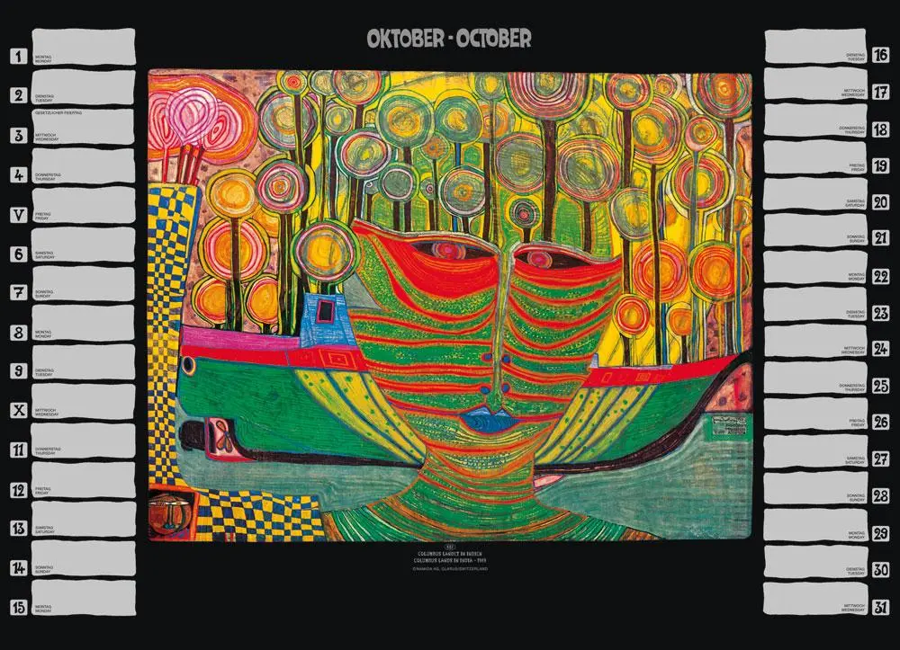 Bild: 9783941548282 | Hundertwasser Premium Geburtstagskalender | Hundertwasser | Kalender