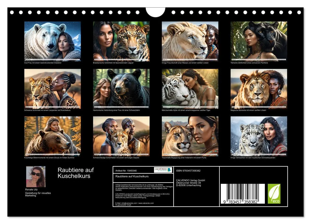 Bild: 9783457358382 | Raubtiere auf Kuschelkurs (Wandkalender 2026 DIN A4 quer), CALVENDO...