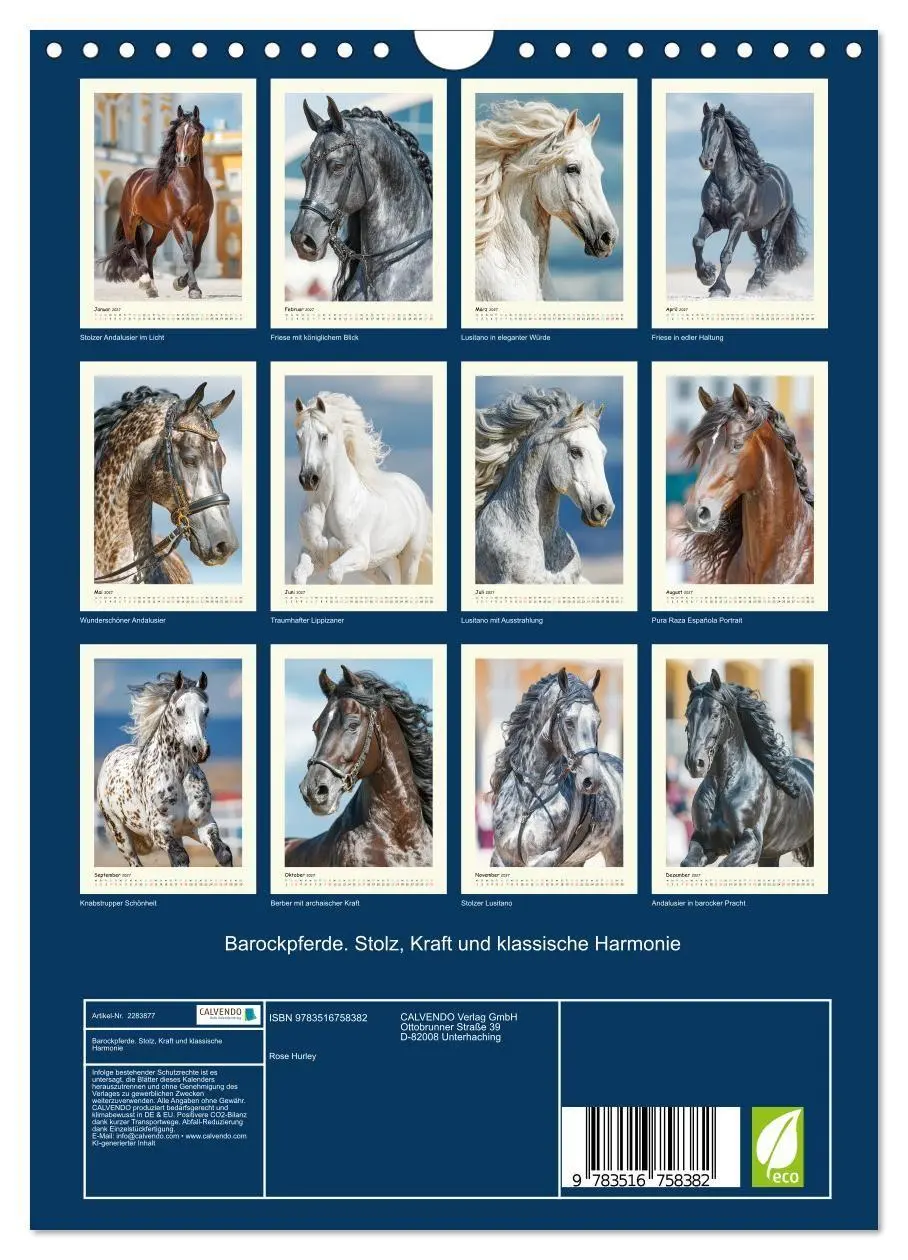 Bild: 9783516758382 | Barockpferde. Stolz, Kraft und klassische Harmonie (Wandkalender...