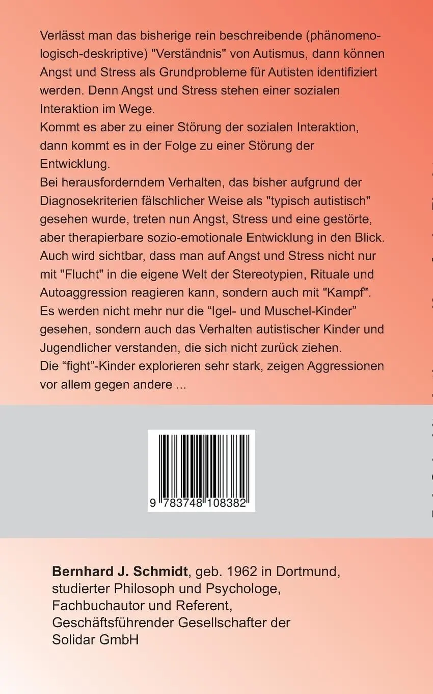 Rückseite: 9783748108382 | Autismus - Flucht oder Kampf | Bernhard J. Schmidt | Taschenbuch