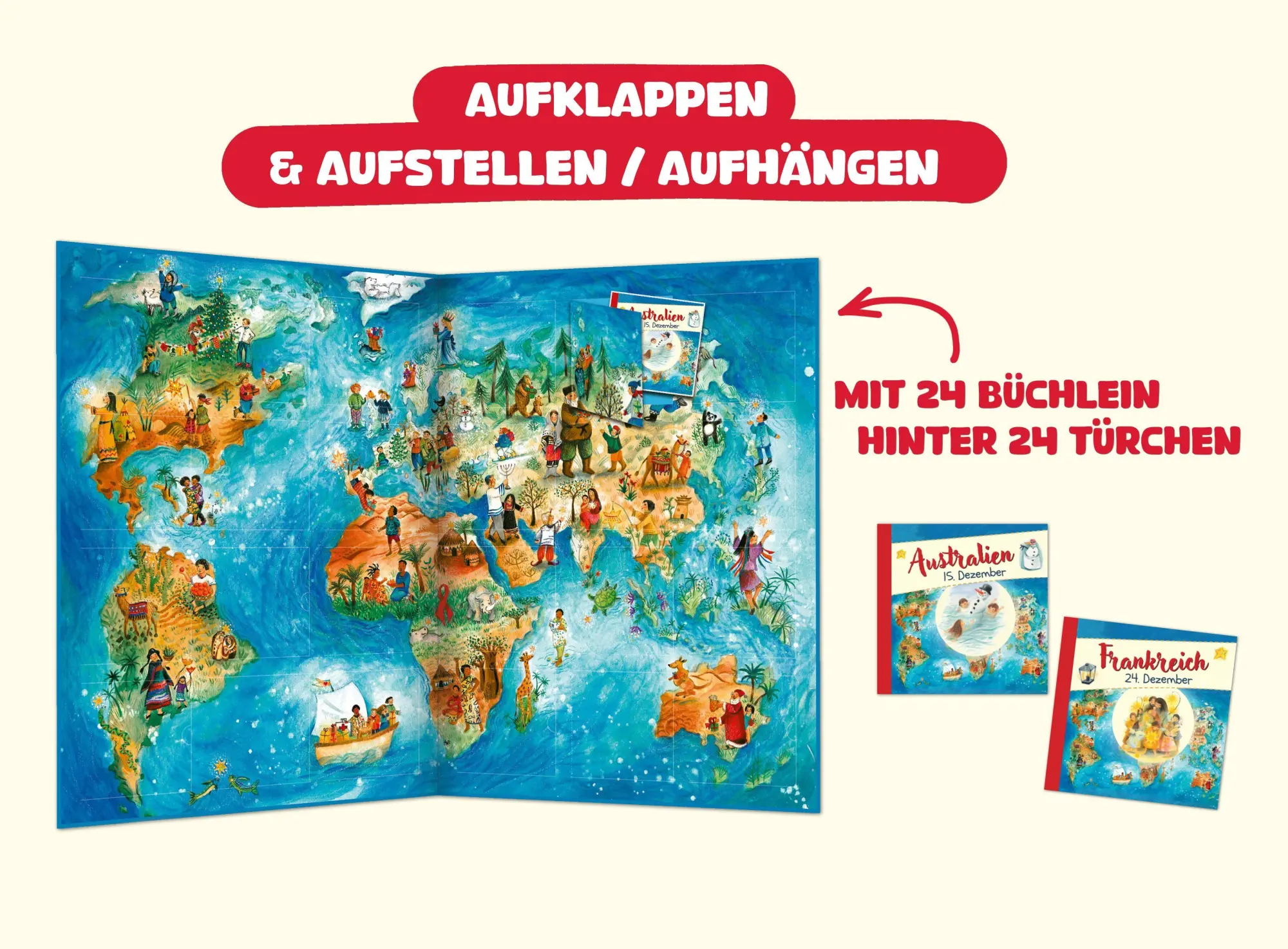 Bild: 9783780618382 | Weihnachten in aller Welt | Adventskalender mit 24 Büchlein | Sack