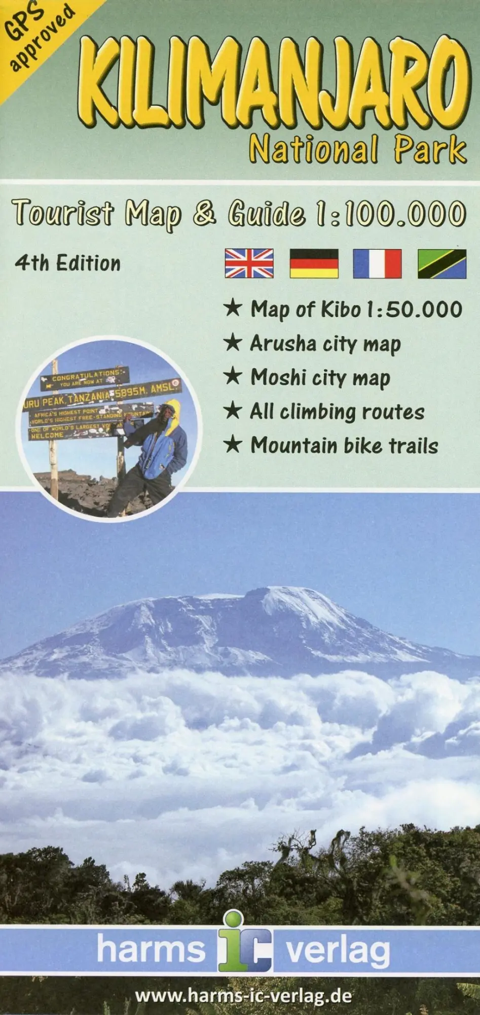 Cover: 9783927468382 | Kilimanjaro National Park Tourist Map &amp; Guide 1 : 100.000 | 2 S.