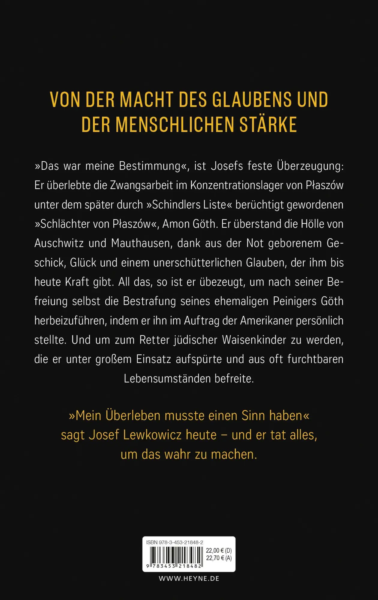 Bild: 9783453218482 | 'Mein Überleben musste einen Sinn haben' | Josef Lewkowicz (u. a.)